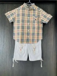 バーバリー 子供 半袖シャツ & ダックス ズボン セット売り