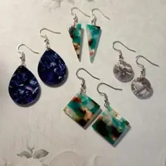 【大人かわいい♡4点セット】べっ甲風デザイン・大ぶりピアス