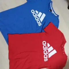 アディダス Tシャツ 160サイズ 青 赤
