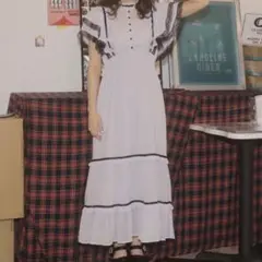 シフォンティアードフリルワンピース