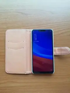 OPPO R15 Neo スマートフォン 動作正常　中古品　手帳ケースつき