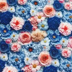 ❣️【限定】鮮やかなお花柄立体感　綿100%シーチング生地　110x100cm
