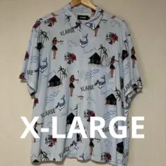 X-LARGE アロハシャツ M 水色