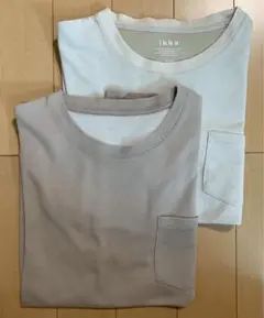 ikka ポケット付きTシャツ 2色セット XL