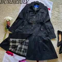 【美品】BURBERRY BLUE LABEL トレンチコート ブラック 38