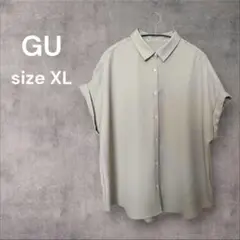 GU ジーユー 半袖シャツ ブラウス ベージュ XL