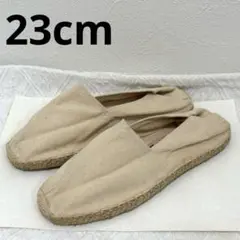 【美品】ベージュ キャンバス スリッポン