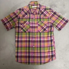 NATURAL RESEARCH 半袖チェックシャツ L