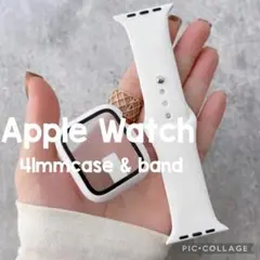 新品 未使用 AppleWatch 41mm ケース シリコン バンド 白