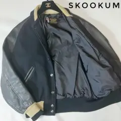 ✨usa製✨スクーカム　スタジャン　ヴィンテージ　黒　ベージュ　38 Ｌサイズ