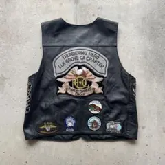 USA製 ハーレーダビッドソン レザーベスト ワッペン