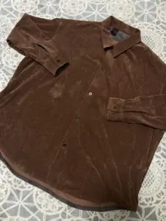 エヌハリウッド 21AW コーデュロイ ビッグシルエット シャツ ブラウン