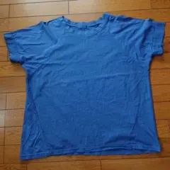 APPLE HOUSE コットン半袖Tシャツ青