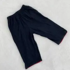ワイドパンツ ブラック 七分丈 ウエストゴム 綿100% サイズM ゆったり 黒