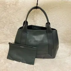 BALENCIAGA バレンシアガ ネイビーカバ CABAS S ハンドバッグ