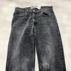 Levi's 550 先染めブラック デニムパンツ w33 l34 カットオフ