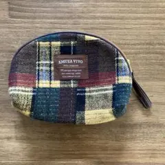 ✳︎ポーチ　イエロー系　チェック