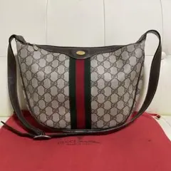 極 美品 GUCCI オールド グッチ シェリーライン ハーフムーン バッグ