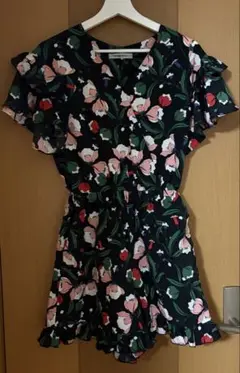 ROSE BUD フラワー柄 オールインワン
