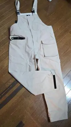 値下げ。ベージュ サロペット 多機能ポケット付き