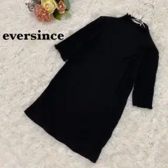 【エバーシンス】eversince ブラック　リブ　ハイネック　カットソー　M