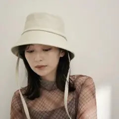【新品未使用】VIS リボン付きフェイクレザーバケットハット