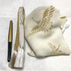 【中古品☆正絹】美品!色留、黒留袖用!帯揚げ帯締め&末広付き