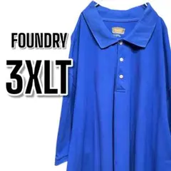 【700】Foundry 3XLT ポロシャツ 青 USA古着 ポロシャツ