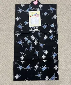 新品　子供浴衣　男の子　身長90ｃｍ　1～2才　黒　カブト虫