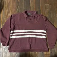 Lee Valley XL バーガンディ ハーフボタン スウェット 古着