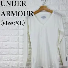 【美品】アンダーアーマー 長袖コンプレッションTシャツ XLサイズ ホワイト