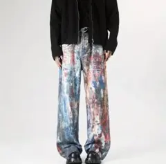 Y2K Splash Ink 3d Print Denim