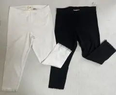 H&M キッズスパッツ 2色セット (黒・白)