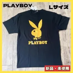 【新品未使用タグ】PLAYBOY Tシャツ Lサイズ ブラック コットン100%