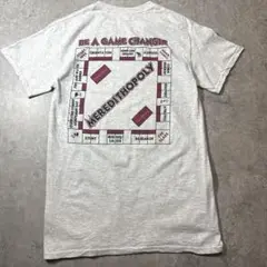 MEREDITH COLLEGE モノポリー風Tシャツ アートT メッセージT