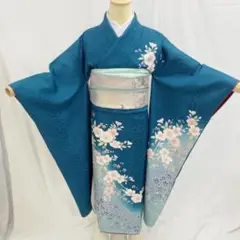 【振袖30】着物 振袖 正絹 袷 着物 桜 単品販売