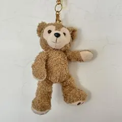 20cm ダッフィーぬいぐるみキーホルダー ゴールドチェーン