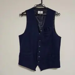 ◆国内正規品【M】ジャンネット◆新品！綿100％『ポケットチーフ付きジレ』◆ ◇国内正規品【M】ジャンネット◇新品！綿100％『ポケットチーフ