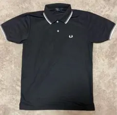 黒 フレッドペリー FREDPERRY ポロシャツ ワンポイント 刺繍 ロゴ