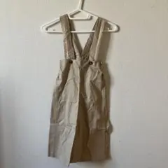 ベージュ サスペンダー付きオーバーオール　mamaraku ママラク