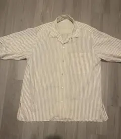 UNITED ARROWS 半袖ストライプシャツ　オープンカラーシャツ