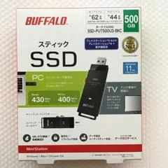 BUFFALO ポータブルSSD 500GB SSD-PUT500U3D-BKC
