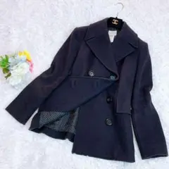 美品✨セリーヌ ピーコート ショート ドット 総柄 ブラック 38