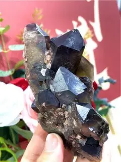 AAA級【魔除け】天然モリオン(黒水晶）クラスターYTHB86C6/40C29B