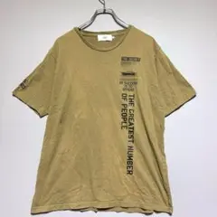 アズールバイマウジー　訳アリ　オリーブ色 プリント Tシャツ　半袖　ロゴT