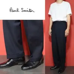 Paul Smith ポールスミス ウール 裾ダブル ツータック スラックス