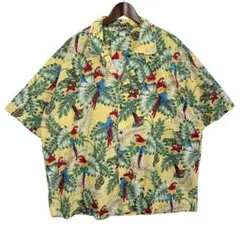 ALOHA REPUBLIC オウム リーフ アロハシャツ ハワイアン 海外古着