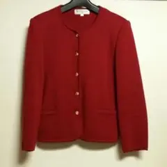 【超お買い得】赤のミラノリブニットジャケット