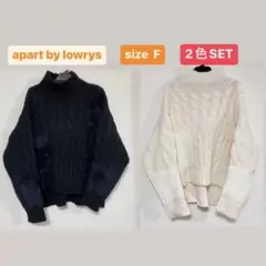 apart by lowrysパッチワークニットトップス2色セット