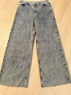 ザラ　ZARA ツイードデニムパンツ　ワイドデニムパンツ　バギーデニム　新品